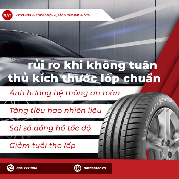 Những rủi ro thực tế khi không tuân thủ kích thước lốp chuẩn