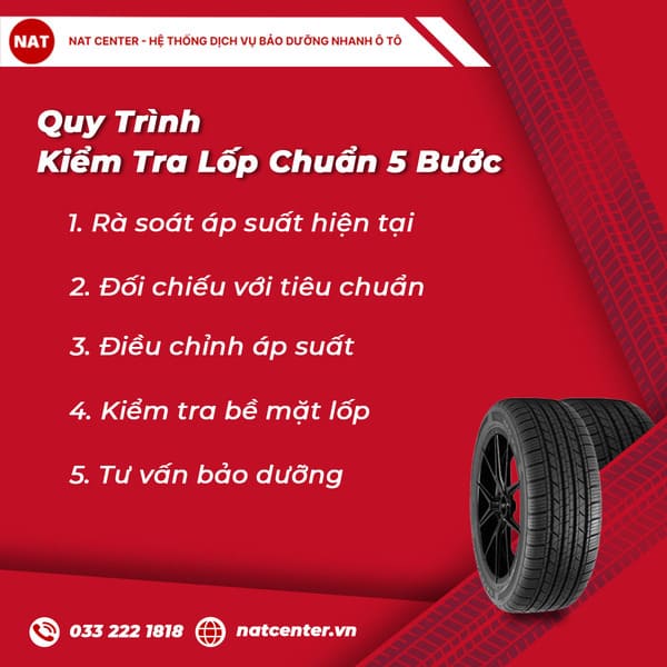 Quy Trình Kiểm Tra Lốp Chuẩn 5 Bước