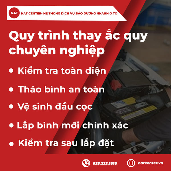 Quy trình thay ắc quy chuyên nghiệp