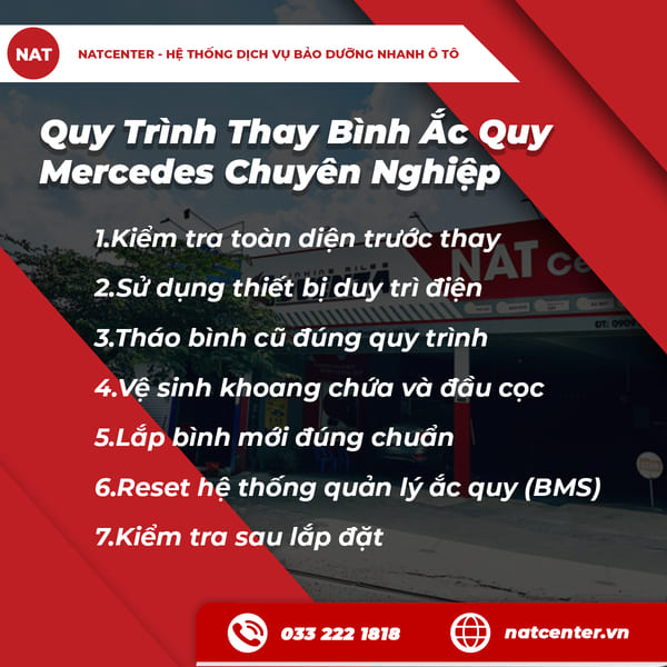 Quy Trình Thay Bình Ắc Quy Mercedes Chuyên Nghiệp