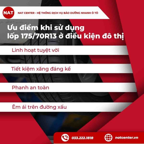 Ưu điểm khi sử dụng lốp 175/70R13