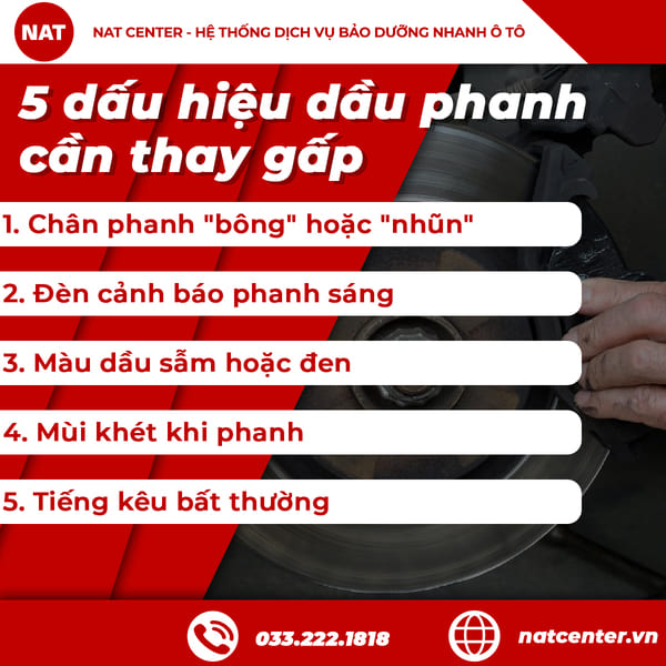 5 dấu hiệu dầu phanh cần thay gấp