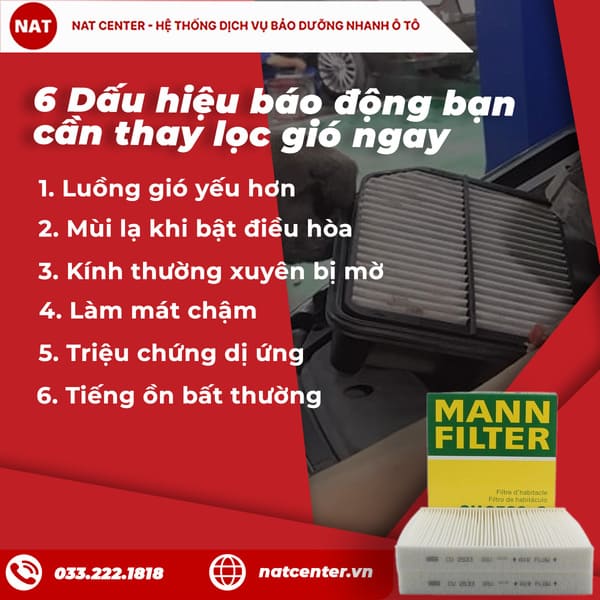 6 Dấu hiệu báo động bạn cần thay lọc gió ngay
