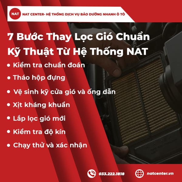 7 bước thay lọc gió chuẩn kỹ thuật từ hệ thống