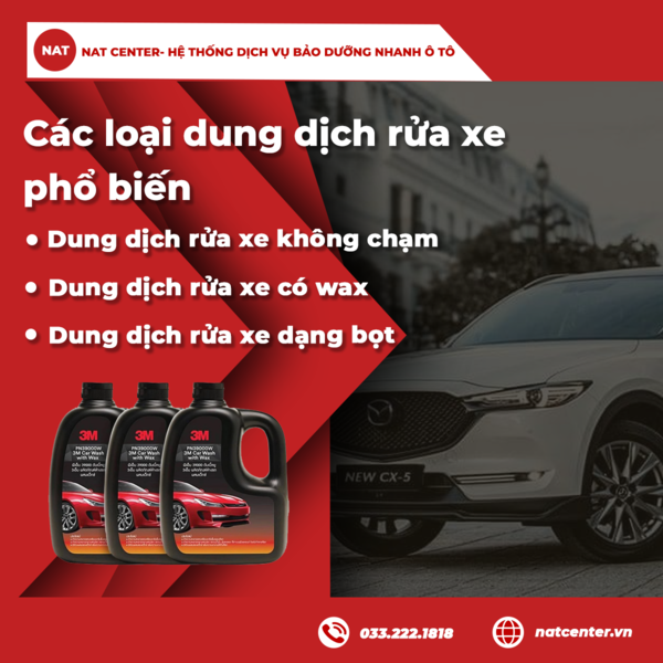 Các loại dung dịch rửa xe phổ biến