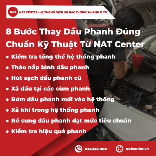 8 Bước thay dầu phanh đúng chuẩn kỹ thuật từ NAT Center