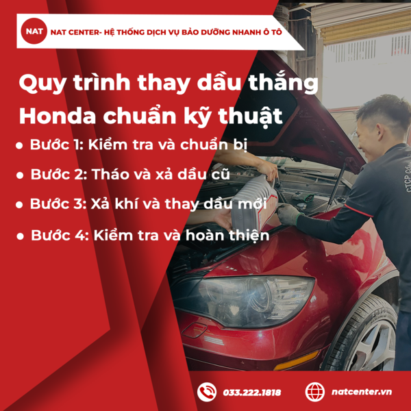 Quy trình thay dầu thắng Honda chuẩn kỹ thuật