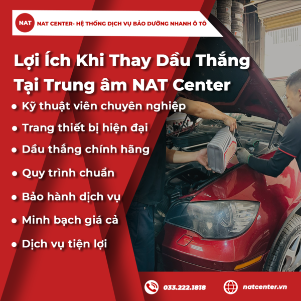 Lợi ích khi thay dầu thắng tại trung tâm NAT Center