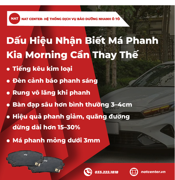Dấu Hiệu Nhận Biết Má Phanh Kia Morning Cần Thay Thế