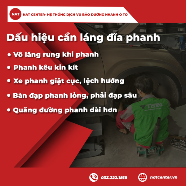 Dấu hệu cần láng đĩa phanh ô tô