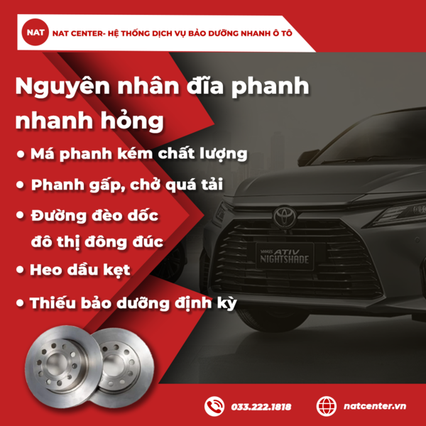 Nguyên nhân đĩa phanh xuống cấp nhanh