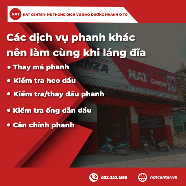 Các dịch vụ phanh khác nên làm cùng khi láng đĩa