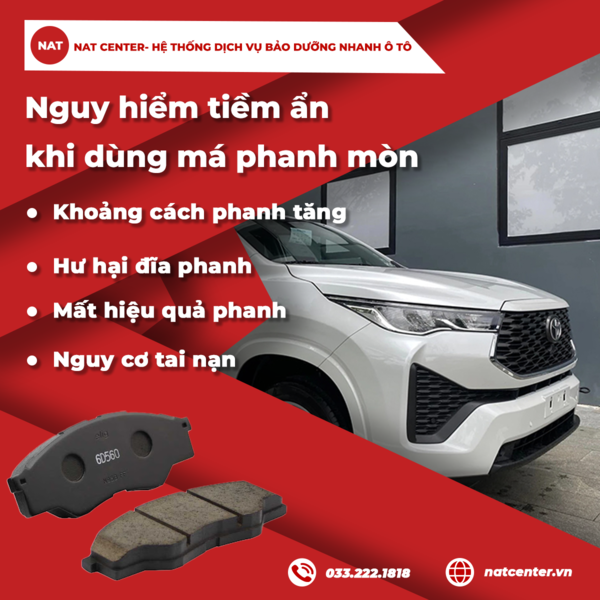 Nguy hiểm tiềm ẩn khi dùng má phanh mòn