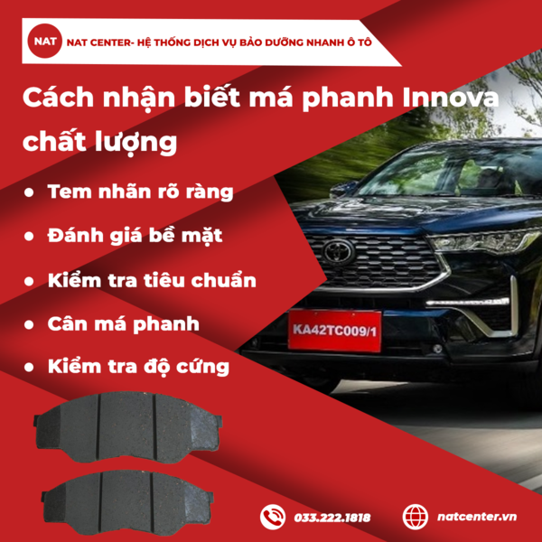 Cách nhận biết má phanh Innova chất lượng