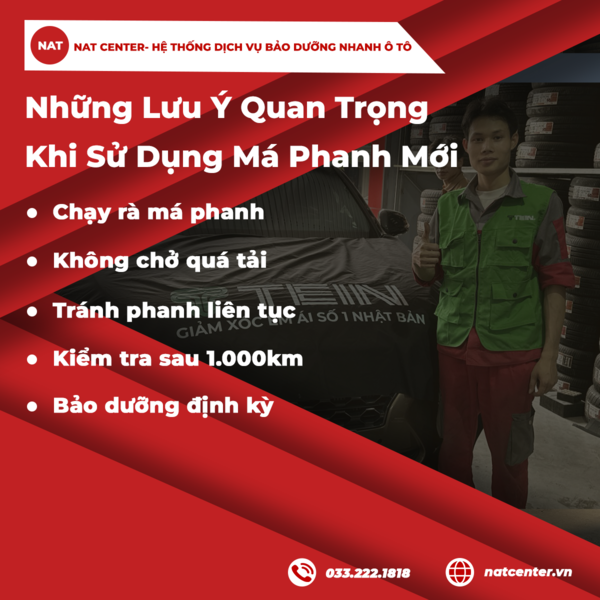 Những lưu ý quan trọng khi sử dụng má phanh mới