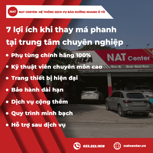 7 lợi ích khi thay má phanh tại trung tâm chuyên nghiệp
