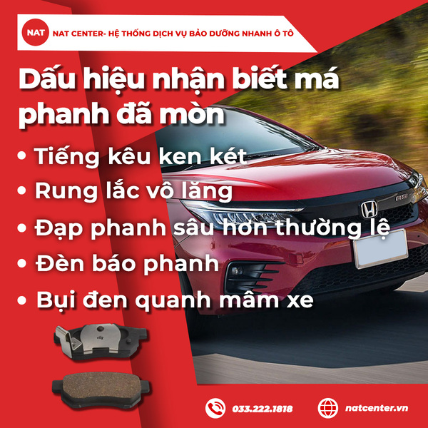 Dấu hiệu nhận biết má phanh đã mòn