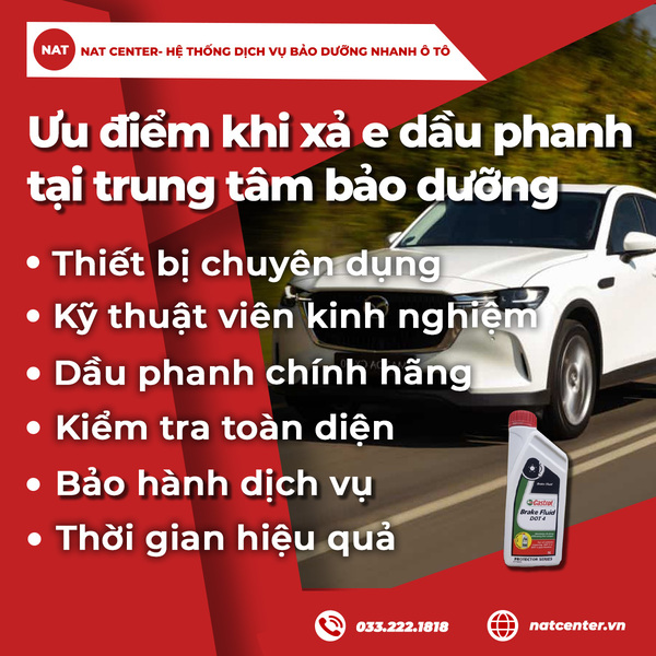 u điểm khi xả e dầu phanh tại trung tâm bảo dưỡng chuyên nghiệp