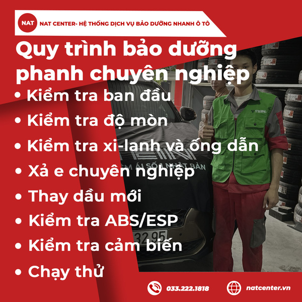 Quy trình bảo dưỡng phanh toàn diện tại trung tâm chuyên nghiệp