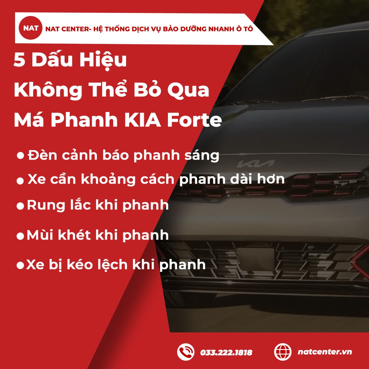 5 Dấu Hiệu Không Thể Bỏ Qua – Má Phanh KIA Forte Đang Cầu Cứu