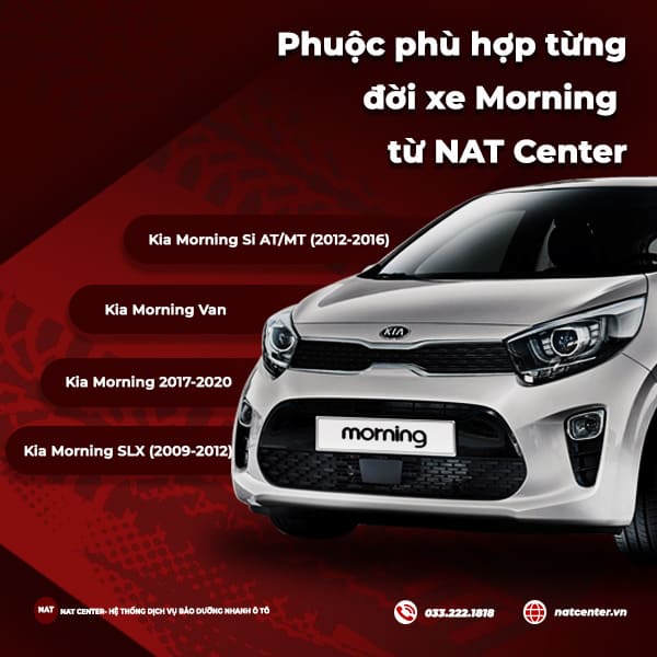 Phuộc phù hợp từng đời xe Morning - Lựa chọn thông minh từ NAT Center