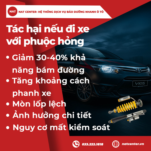 Tác hại nếu đi xe với phuộc hỏng