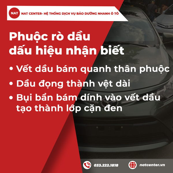 Phuộc rò dầu dấu hiệu nhận biết