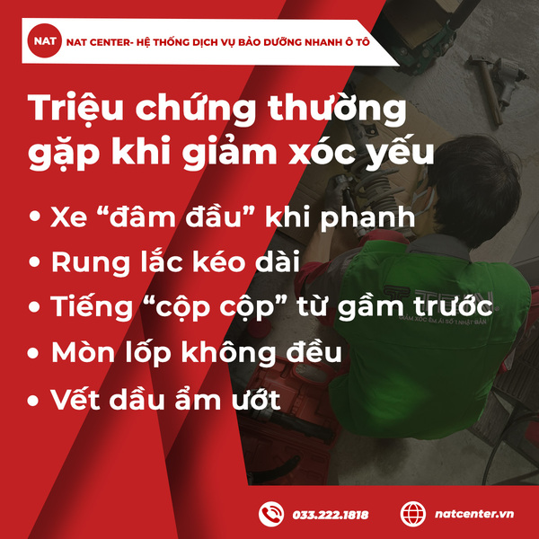 Triệu chứng thường gặp khi giảm xóc yếu