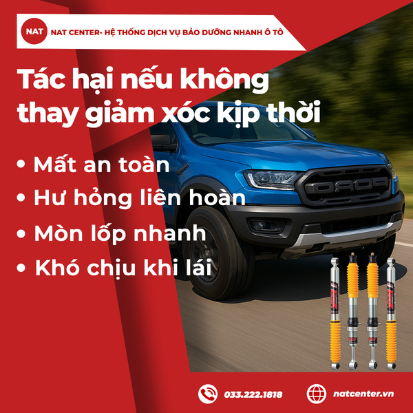 Tác hại nếu không thay giảm xóc kịp thời