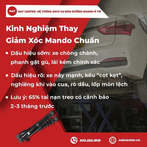 Kinh nghiệm thay giảm xóc Mando chuẩn