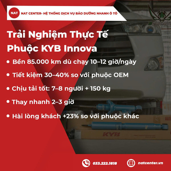 Trải Nghiệm Thực Tế Phuộc KYB Innova