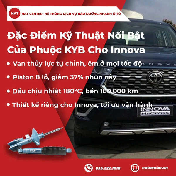Đặc điểm kỹ thuật nổi bật của phuộc KYB cho Innova