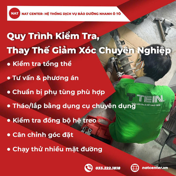 Quy trình kiểm tra, thay thế giảm xóc chuyên nghiệp
