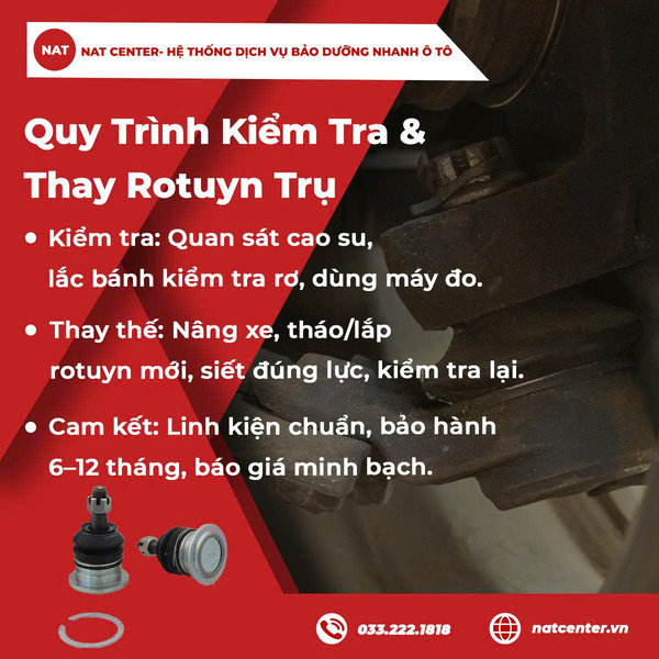 Quy trình kiểm tra & thay rotuyn trụ chuyên nghiệp