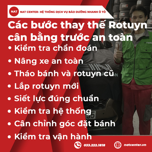 Các bước thay thế Rotuyn cân bằng trước an toàn