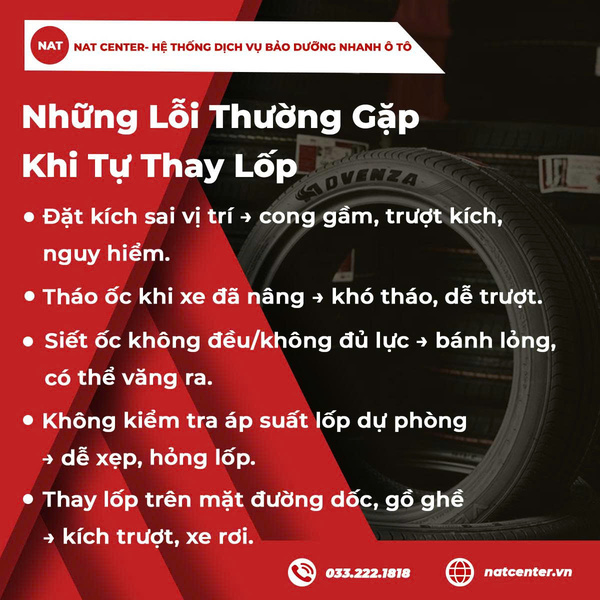 Những lỗi thường gặp khi tự thay lốp