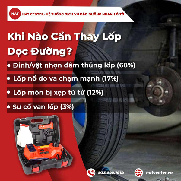 Khi nào cần thay lốp dọc đường?
