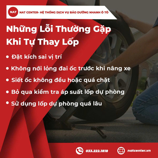 Những lỗi thường gặp khi tự thay lốp