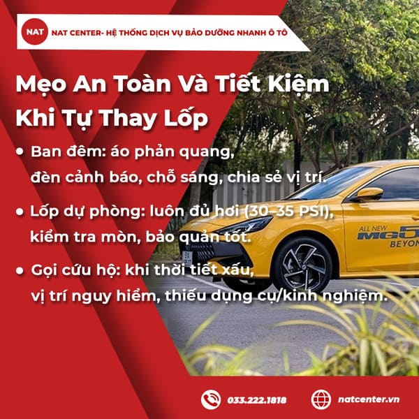Mẹo n toàn và tiết kiệm khi tự thay lốp