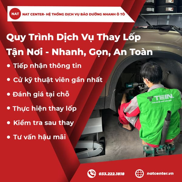 Quy trình dịch vụ thay lốp tận nơi - nhanh, gọn, an toàn