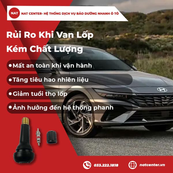 Rủi ro khi van lốp kém chất lượng