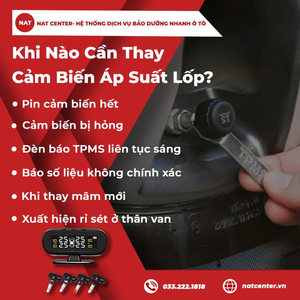Khi nào cần thay cảm biến áp suất lốp?