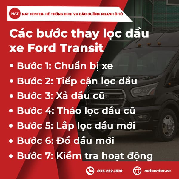 Các bước thay lọc dầu xe Ford Transit