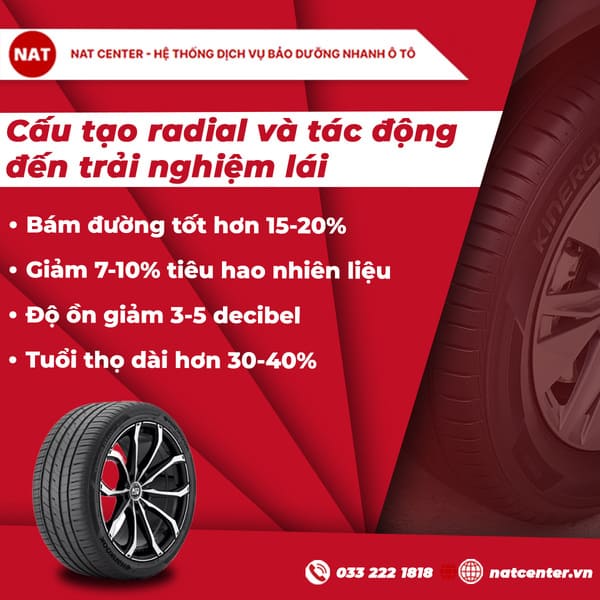 Cấu tạo radial và tác động đến trải nghiệm lái