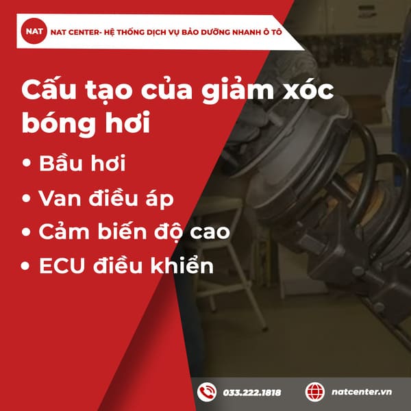 Cấu tạo và nguyên lý hoạt động của giảm xóc bóng hơi