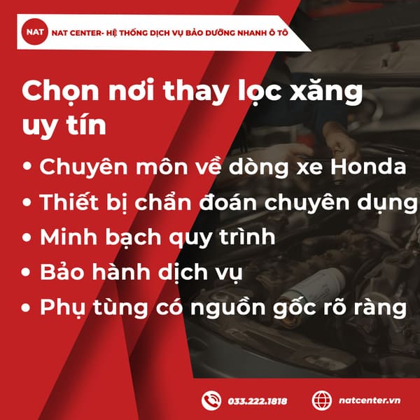 Quy trình thay lọc xăng chuyên nghiệp