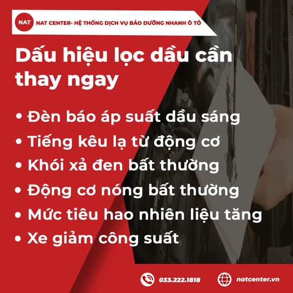 Dấu hiệu lọc dầu cần thay ngay
