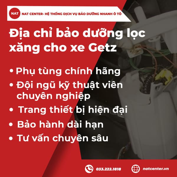 Địa chỉ bảo dưỡng lọc xăng cho xe Getz chuyên nghiệp