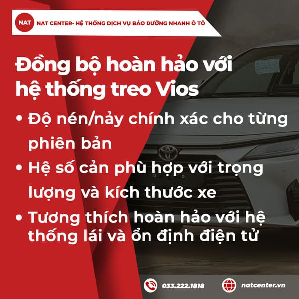 Đồng bộ hoàn hảo với hệ thống treo Vios