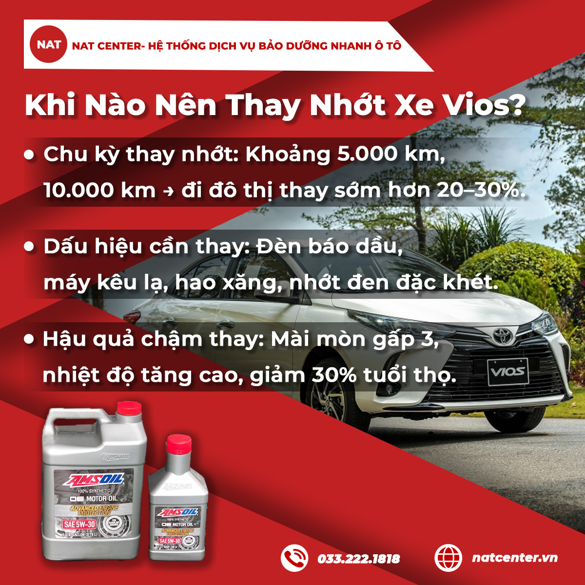 Khi nào nên thay nhớt xe Vios